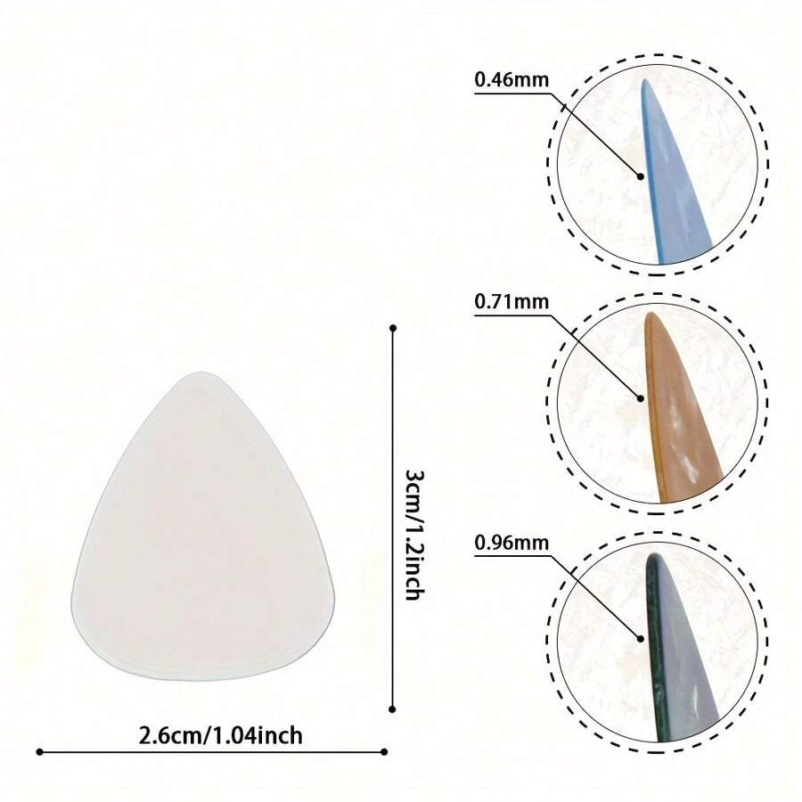 Bộ 20/50/100 miếng gảy đàn guitar, quà tặng guitar độc đáo, phù hợp cho đàn bass, guitar điện và guitar acoustic, bao gồm các độ dày 0.46mm, 0.71mm, 0.96mm, chất liệu ABS, màu ngẫu nhiên. - Nhiều màu - Xem 1