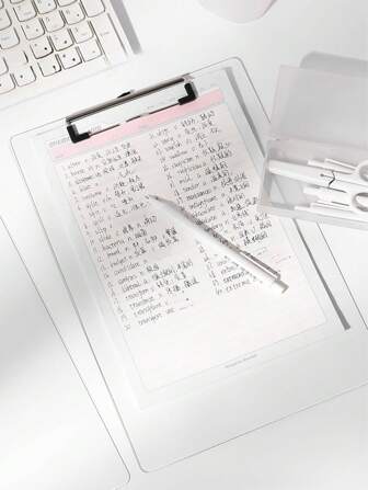 1pc A4 Transparent Clipboard, INS Clear And Thick Writing Board For Restaurant Menu And Document Folder Back To School,Back To School,School Supplies