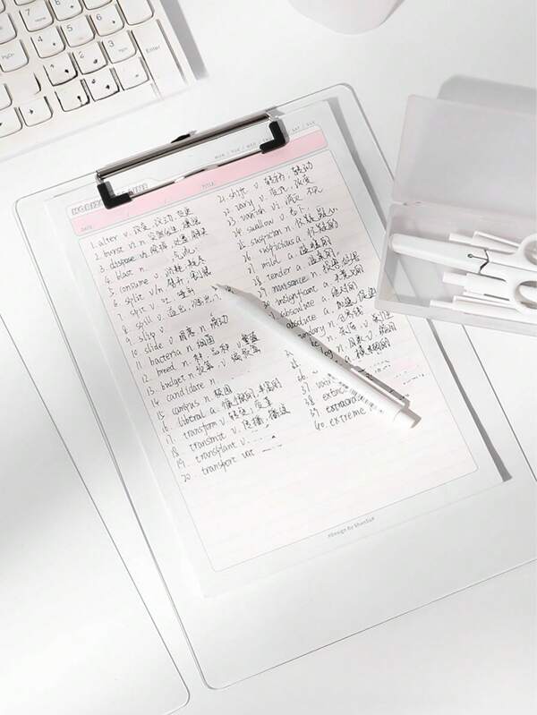 1pc A4 Transparent Clipboard, INS Clear And Thick Writing Board For Restaurant Menu And Document Folder Back To School,Back To School,School Supplies