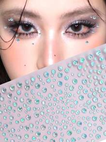 1pc Clear And Glittering Gemstone Sticker For Eye Makeup, Suitable For DIY Makeup, Music Festivals, Parties And Daily Use.