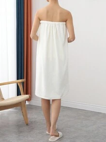 1pc Coral Fleece Bathrobe, Super Soft, Absorbent, Quick-Drying, Skin-Friendly, Comfortable, Great For Home, Bathroom, Spa, Sauna, Daily Use, Showering Home Bathroom Decor Fall Decor Back To School For Beauty Salon Home Bathroom Shower Towels For Beauty Salon, Hotel Sports,Home Essentials, Towel, Skin Care Bath Towel Sheet - Multicolor - View 9