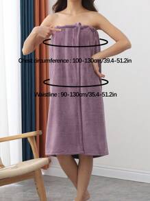 1pc Coral Fleece Bathrobe, Super Soft, Absorbent, Quick-Drying, Skin-Friendly, Comfortable, Great For Home, Bathroom, Spa, Sauna, Daily Use, Showering Home Bathroom Decor Fall Decor Back To School For Beauty Salon Home Bathroom Shower Towels For Beauty Salon, Hotel Sports,Home Essentials, Towel, Skin Care Bath Towel Sheet - Multicolor - View 3