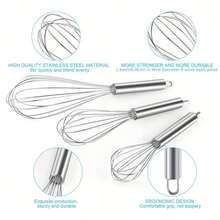1入組/2入組手持轉動式蛋拍器，手動不銹鋼蛋拍器，半自動蛋拍器，奶油攪拌器，麵粉攪拌器，烘焙攪拌器，烘焙工具，廚房工具 - 銀色 - 查看 9