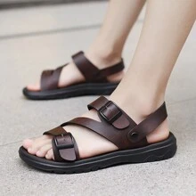 Tongs pour hommes portées de deux façons en été, sandales décontractées pour plage, tongs souples et confortables