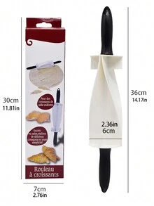 1 rodillo multifuncional para hacer horneados caseros y croissants, rodillo de masa de plástico con cuchillas de corte - Blanco y Negro - Ver 7