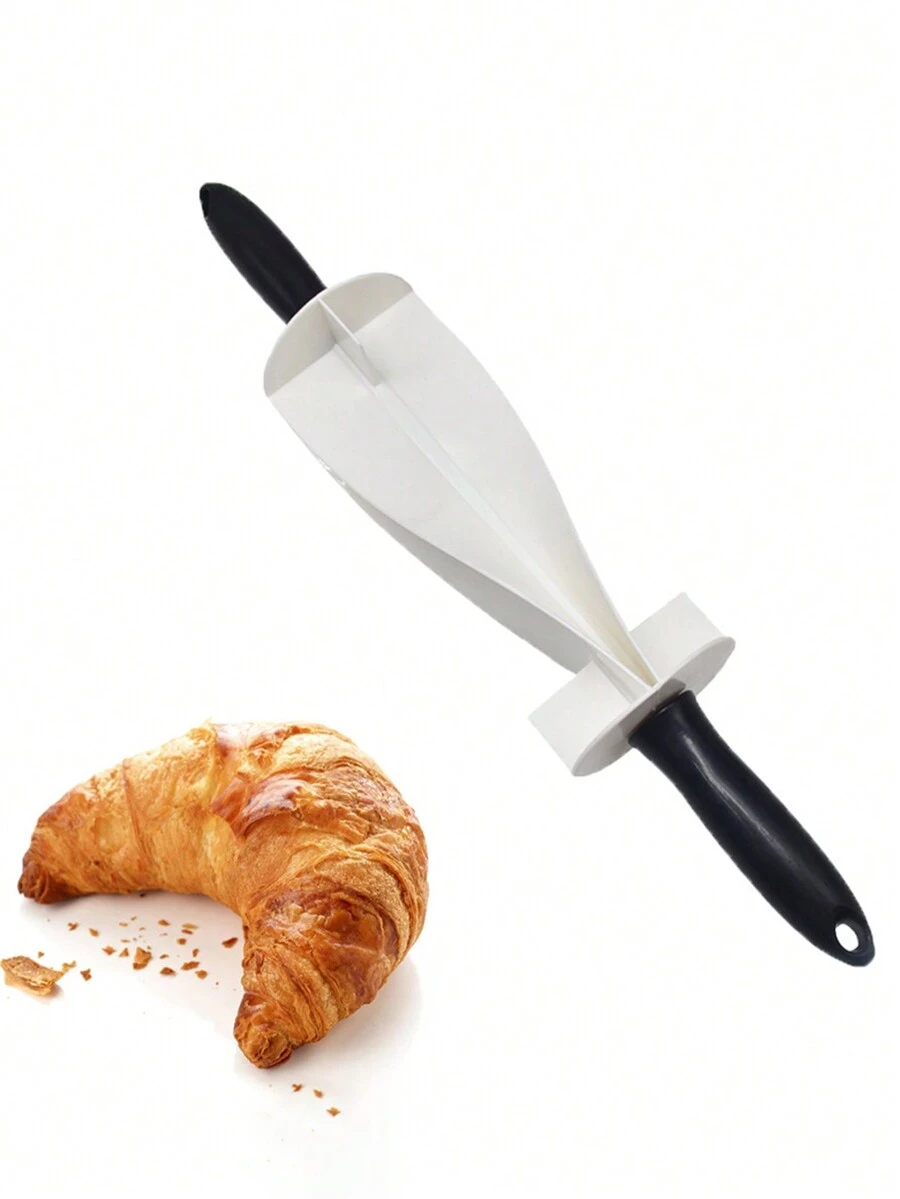 1 rodillo multifuncional para hacer horneados caseros y croissants, rodillo de masa de plástico con cuchillas de corte - Blanco y Negro - Ver 1