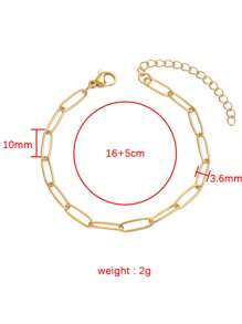 1pc Geometric Element Fashionable Minimalistic Hip Hop Punk Stainless Steel Pin Bracelet, Suitable For Women's Daily Casual Wear - Paper Clip - View 11