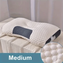 1 Gối Massage Cổ Kháng Khuẩn Dệt Kim Để Ngủ Mềm Mại, Gối Hỗ Trợ Chỉnh Hình Tiện Dụng Có Thể Điều Chỉnh, Lõi Gối, Vỏ Có Thể Tháo Rời - trắng - Xem 9