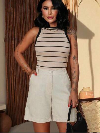 Cropped Feminino Listrada Tipo Regata