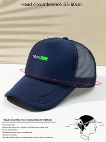 1 gorra de malla negra electricamente conductora de 100% poliéster para hombre - Azul Marino - Ver 4