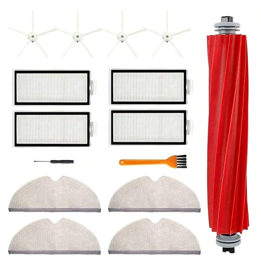 For Roborock Q7 Max / Q7 Max+ / Q7 Plus / T8 Accessories Main Side Brush Hepa Filter Mop Robot Vacuum Cleaner Spare Parts - 1 Main Brush + 4 Side Brushes + 4 Filters + 4 Mops + 2 Cleaning Brushes - View 1