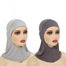 2入組新款圓形開口彈性女式鬼頭帽，圍巾，針織毛帽，頭巾