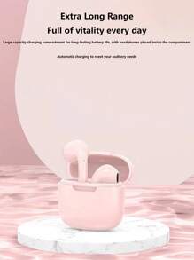 Wireless Macaron Colour Mini In-Ear Ultra Long Life Headphones-Pink