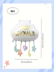 4入組25英寸雲形氣球吊飾，派對裝飾生日派對裝飾掛飾兒童玩具氣球房間裝飾氣球 - 彩色 - 查看 5