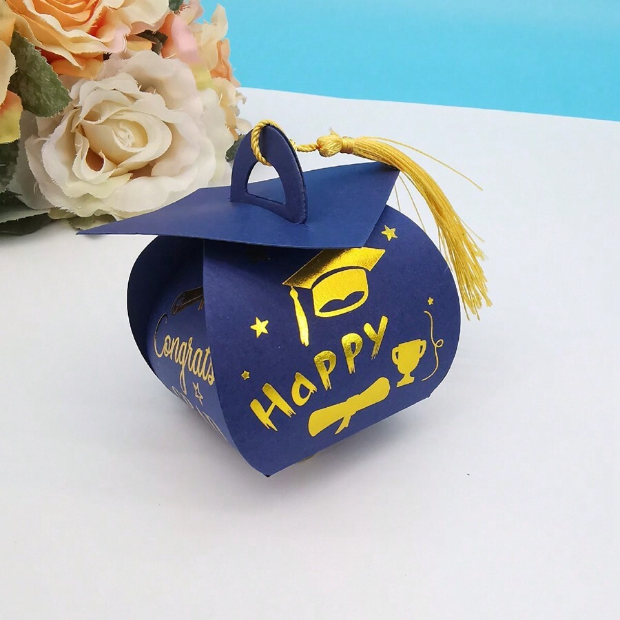 5 Pcs 2024 Graduation Candy Boxes Graduation Cap Gift Box With Tassel, Class Of 2024 Graduation