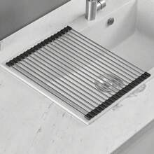 Gấp Gọn Giá Bát Đĩa Giỏ Đựng Nước Chậu Rửa Bát Giá, Nhà Bếp Kệ Sắp Xếp, Giỏ Đựng Nước Thải Bằng Thép Không Gỉ - Nhiều màu - Xem 6