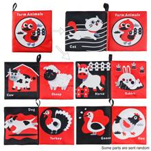 1pc High Contrast Baby Cloth Book, Animals Insects Cognition Soft Books Infant Crib Toys Early Educational Toy