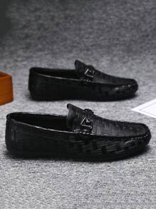 Men's Loafers New Casual Moccasins Slip-On Slouchy Shoes Round Toe Leather Shoes Simple Casual Canvas Shoes Black Formal Shoes Flat Sneakers