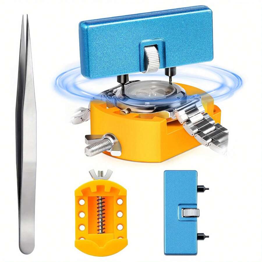 1 Bộ thay thế pin đồng hồ, bao gồm công cụ tháo cờ lê mặt sau đồng hồ để xoay vỏ đồng hồ, dụng cụ mở vỏ đồng hồ có hỗ trợ và nhíp - Nhiều màu - Xem 1