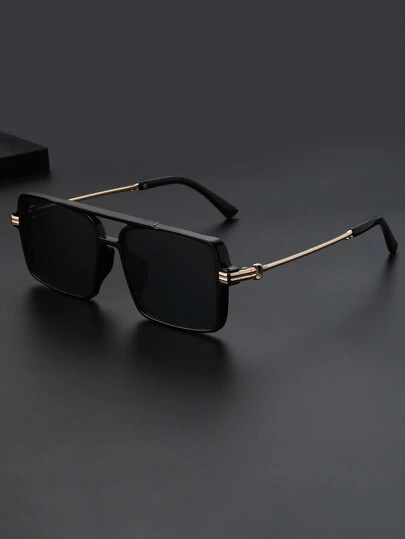 1 件金属框架塑料方形日常休闲海滩度假旅游防紫外线太阳镜男士太阳镜太阳镜海滩配件太阳镜太阳镜遮阳夏季海滩度假、户外、旅行