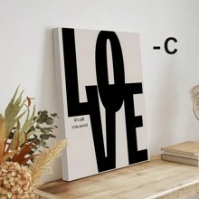 1pc,Retro Style Black And Beige Quote, Chill Home, Chaos, Textured Poster, Typography Canvas Painting, No Frame,Wall Art Gifts Birthday Graduation