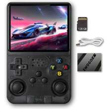 Byson Consola de juegos portátil R36S, pantalla de 3.5 pulgadas, sistema de emulador preinstalado, blanco, 64GB+128GB - Multicolor - Ver 12