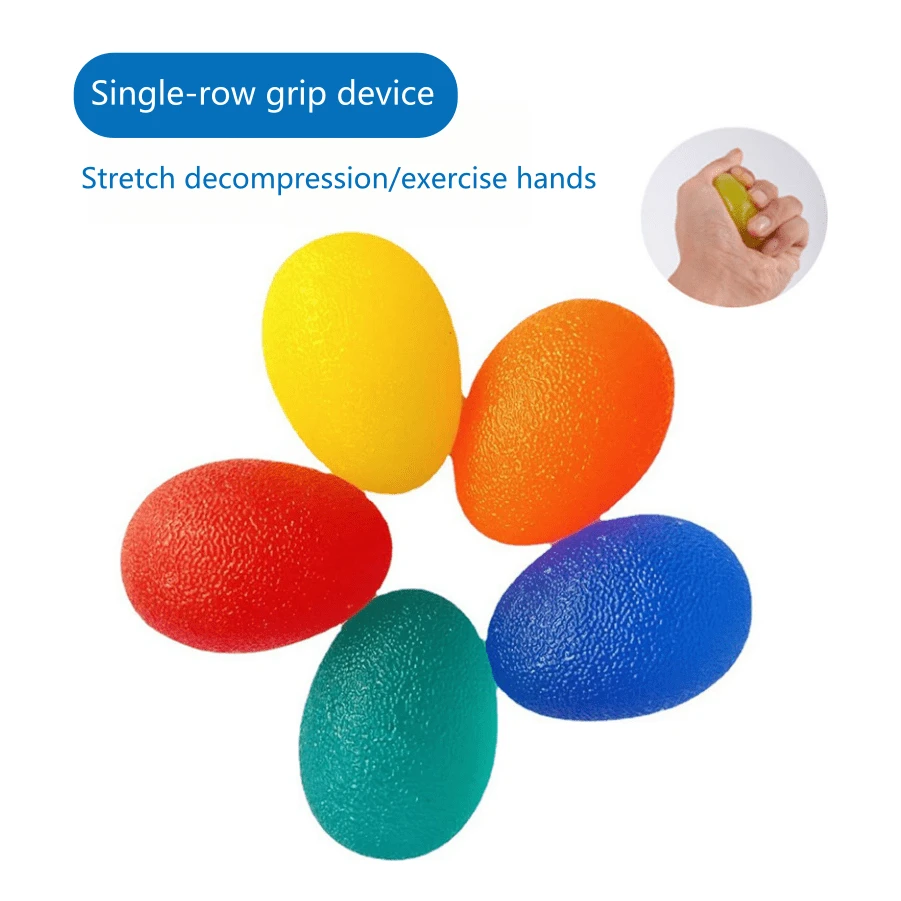 1pc Squeeze Ball Toy Silica Gel Hand Grip Ball Egg Antistress Fitness Finger Exerciser Strength Muscle Recovery Gripper Trainer - Egg Shape - View 1