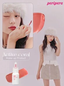 K-Beauty Peripera Ink The Velvet Liquid Lipstick, High Pigment Color, Longwear, Weightless, Gluten-Free, Paraben-Free Velvet Matte Lipstick, Liquid Lipstick, Smooth, Long Lasting, K-Beauty, Korean Makeup - #36 Active Coral - 查看 2