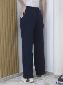 Calca Pantalona Liso Moletinho Moletom Calca Para Inverno - Azul Royal - Visão 3