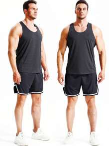 NELEUS Men's 3 Pack Running Tank Top Dry Fit Y-Back Athletic Workout Tank Tops - grey black,light grey,red#3 - View 3