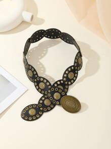 Boho 1pc Thời trang cổ điển chạm khắc hoa phong cách phương Tây & vùng đất hoang cho phụ nữ thắt lưng khóa, nhẫn tròn Bohemian đồng trang trí phụ kiện cho váy, váy ngắn và quần jean mặc hàng ngày Halloween - Nhiều màu - Xem 14