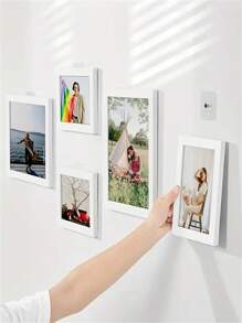 5pcs Transparent Frameless Wall Hooks, Strong Load Bearing Capacity Hooks For Office, Frames, Wedding Dresses, Home Decor, Invisible Seamless Hanging Hooks, Easy To Use, Picture Frame Hooks