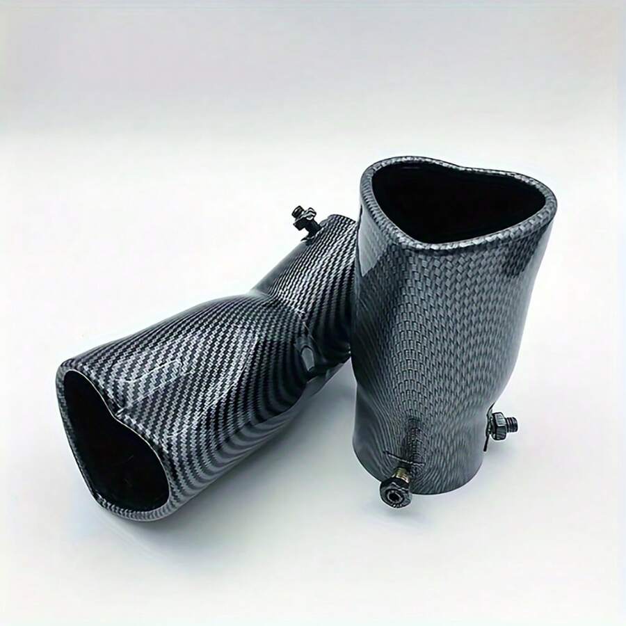 Bộ phận giảm thanh ống xả bằng sợi carbon bằng thép không gỉ 2,5 inch hình trái tim - màu đen - Xem 1