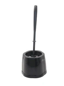 Escova Sanitária, escova para limpeza de vaso com suporte, escova sanitária com copo - Preto - Visão 3