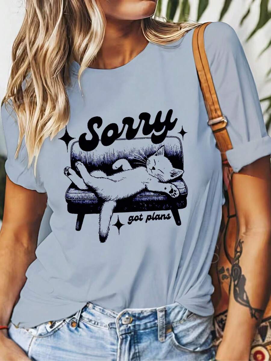 Women T-Shirts - Màu xanh bụi bặm - Xem 1