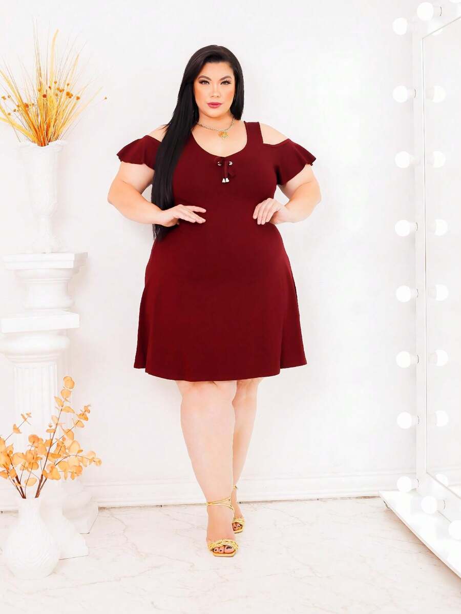 Plus Size Dresses - Burdeos - Ver 1