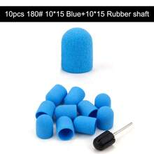 10 Peças 10*15mm Faixas de Lixamento Azuis 80# 120# 180#, Cabeças de Broca para Unhas, Cortador de Fresagem, Manicure e Pedicure com Removedor de Esmalte de Gel UV e Acrílico, Ferramentas de Unha
