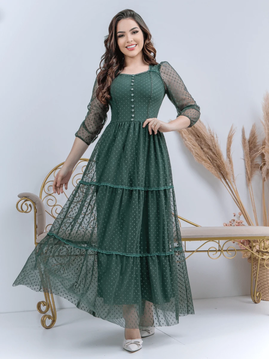 Women Dresses - Verde militar - Ver 1