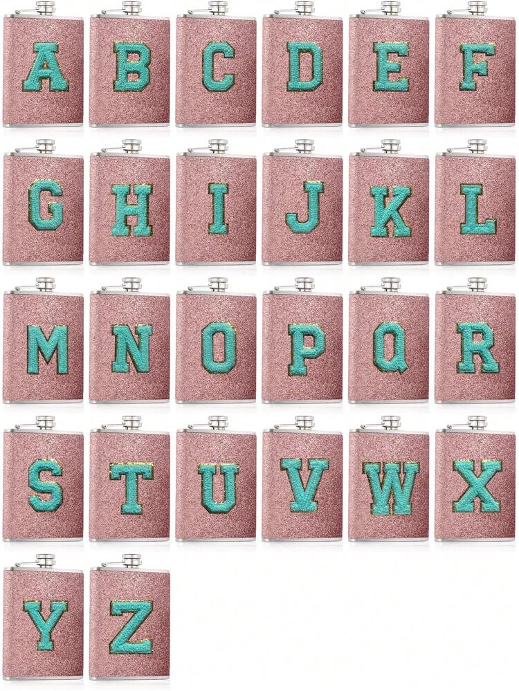 8oz Hip Portable Pocket Hip Flask Outdoor Barbecue Travel Stainless Steel Flask Whiskey Drink Alcohol Flasks Embroidery Labeling 26 Letters Steel Hip Flask Flagon - Pink - View 9