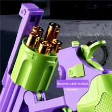 Safety Soft Bullet Gun, Handgun Automatic Ejection & Revolving, With Shell Ejection Function Mechanical Full-Auto Toy, Revolver, Interesting Gift For Outdoor Shooting - Green - View 5