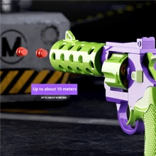 Safety Soft Bullet Gun, Handgun Automatic Ejection & Revolving, With Shell Ejection Function Mechanical Full-Auto Toy, Revolver, Interesting Gift For Outdoor Shooting - Green - View 6