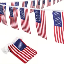 1Set Independence Day Home Decoration American Flag String Flags, Garden Independence Day Celebration Decoration Flags - Multicolor - View 2