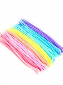 100入組30cm的馬卡龍彩色扭轉棒，DIY材料的合成毛皮條，可摺疊 - 彩色 - 查看 10