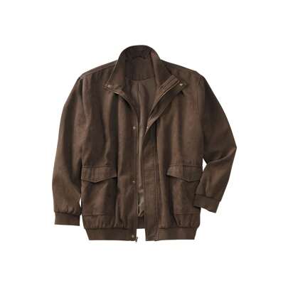 KingSize Men's Big  Tall Microsuede Bomber Jacket