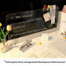 Bảng tin Acrylic trong suốt tối giản/Bảng ghi nhớ/Bảng trắng nhỏ cầm tay dành cho sinh viên/ Notepad sáng tạo, lấy cảm hứng từ phong cách INS - Màu trong suốt - Xem 5