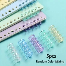 5PCS Plastic Transparent Notebook Loose-Leaf Ring, Up To 100Pieces Of Paper, Suitable For Reading Enthusiasts, Document Sorting,Daily Office, Book Storage - Sets - View 2