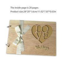 1pc Wooden Wedding Guest Book Memorandum, Photo Album, Creative Notebook For Mr. & Mrs. Guest Signing Book, Suitable For Wedding Decorations - Shape - View 4