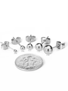 925 Sterling Silver Round Ball Stud Earrings For Women Men, Hypoallergenic  Sterling Silver Tiny Stud Earrings Set Different Sizes 1.5mm 2mm 2.5mm 3mm 4mm 5mm 6mm 8mm