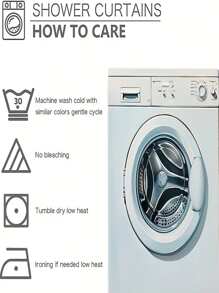 1pc Modern Fresh Style Gradient Color Green & Gold Plant Printed Waterproof Polyester Bathroom Shower Curtain, Mildew Resistant Without Punching Home Bathroom Decor Fall Decor Bathroom Accessories Back To School - Multicolor - View 10