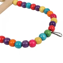 1入組鳥玩具套裝，鸚鵡咀嚼玩具搖擺吊橋玩具工作站棍組合套裝，鳥籠配件耐用的木製鸚鵡架搖擺玩具鳥類彩色珠子鳥類用品鈴鐺玩具懸吊秋千鳥籠顏色隨機 - 彩色 - 查看 6